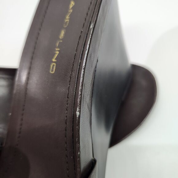 Woman's Bandolino Brown Wedge Open Toe Shoes Size 8.5M Bow Front - Picture 10 of 13